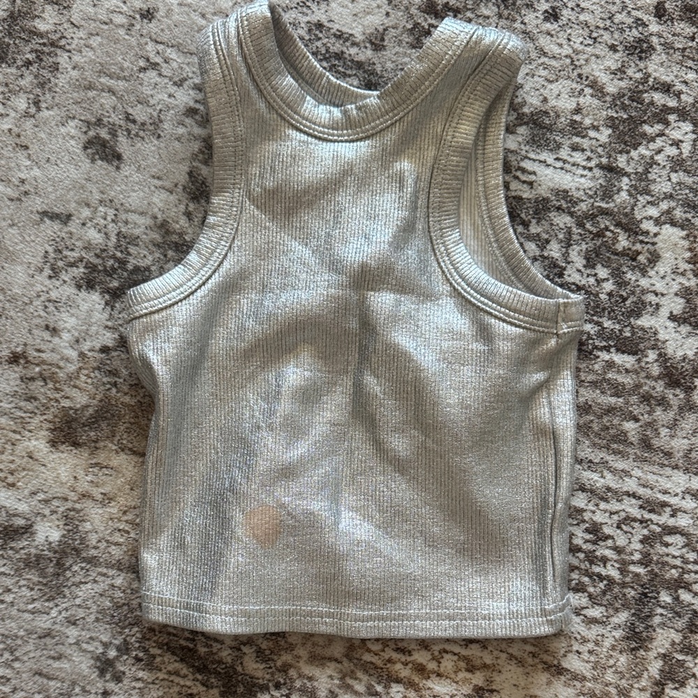 Cotton On Shimmering Silver Kids Tank Top